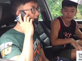 Young Asian man gets kinky with mechanic in solo session