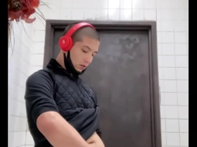 Rubbed one out quick in public bathroom