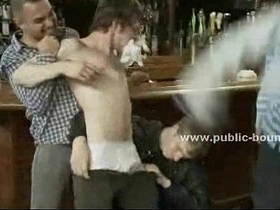 A bizarre scene of a gay teen getting into trouble with a bartender.
