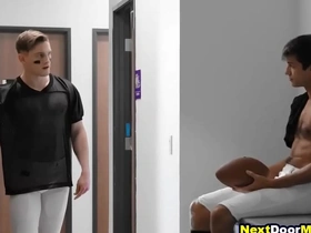 Straight footballer anal fucked by his gay buddy