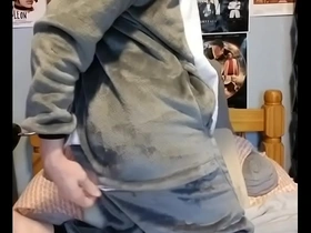 Nerdy twink asks if big wants him to jerk off in his hoodie
