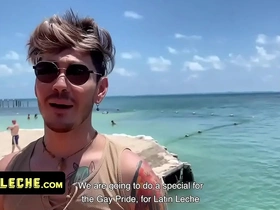 Amateurs latinos rob silva & ken almost got caught fertilizing their asses on the beach