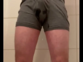 Short pee in boxers
