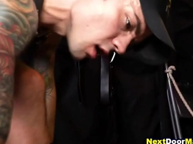 Rough gay sex in bdsm dungeon