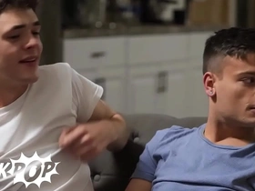 Stepbrothers ryan bailey & troye dean give each other handjob under the sheet in front of their stepdad - twinkpop